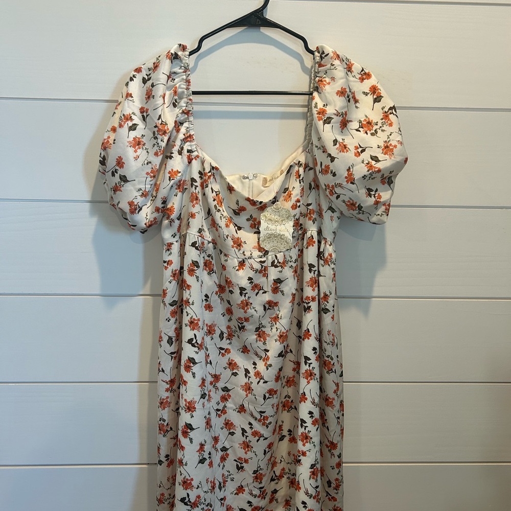 Altar'd State Cream and Red Floral Dress
